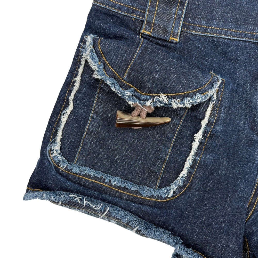 Derek Lam 10 Crosby Denim Shorts Women 0 Blue Toggle Pocket Frayed Hem High Rise - Picture 10 of 10
